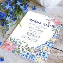 Blue Tile Mamma Mia Baby Dusche