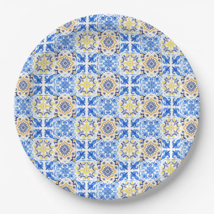 Blue Tile Mamma Mia Pappteller