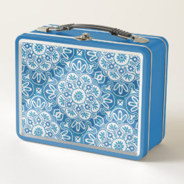 Blue tile Print Lunch Box