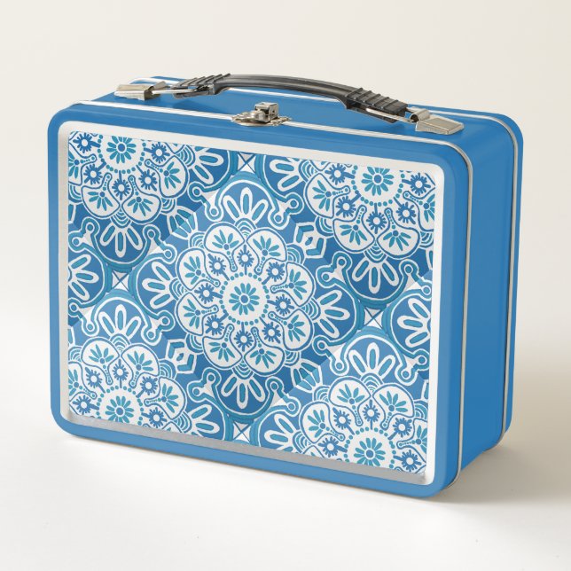 Blue tile Print Lunch Box (Vorderseite)
