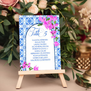 Blue Tiles Bougainvillea elegante Tischnummern