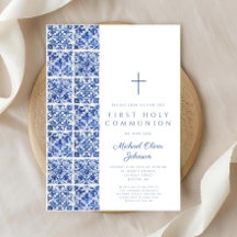 Blue Tiles Boy First Communion