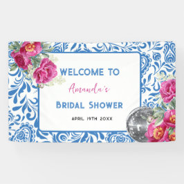 Blue Tiles Dancing Queen Disco Brautparty Banner