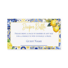 Blue Tiles Lemon Babydusche Windelwanne