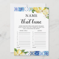Blue Tiles Lemon Name, dass Tune Brautparty Game