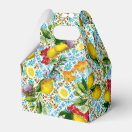 Blue Tiles Mediterranean Lemon Pattern Geschenkschachtel