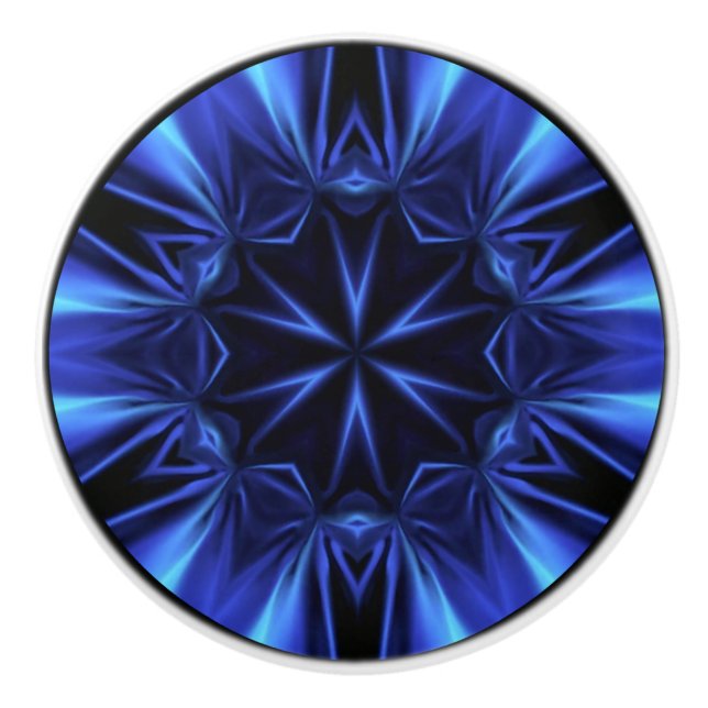 Blue Time Warp ~ Inspiriert durch die Milchstraße  Keramikknauf (Vorderseite)