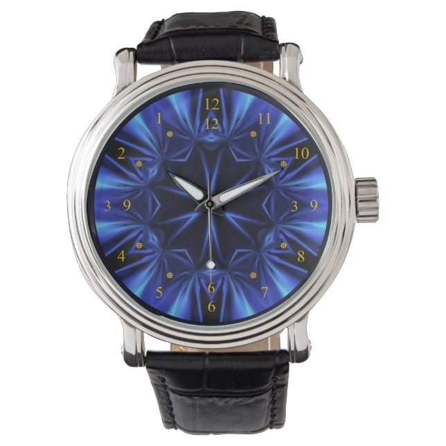 Blue Time Warp V1 ~ Time Machine ~ Watch Armbanduhr (Vorderseite)