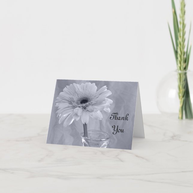 Blue Tinted Daisy Bridesmaid Vielen Dank Dankeskarte (Vorderseite)