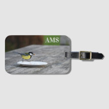 Blue Tit Bird Füttre Personalisierte Initialen