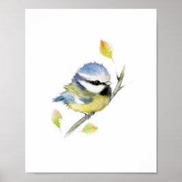Blue tit Bird Poster Print