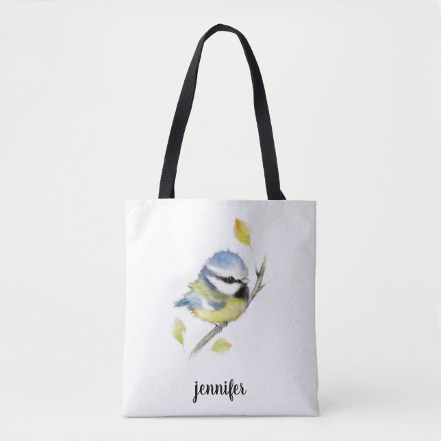 Blue tit Bird Tote Bag Tasche (Vorderseite)