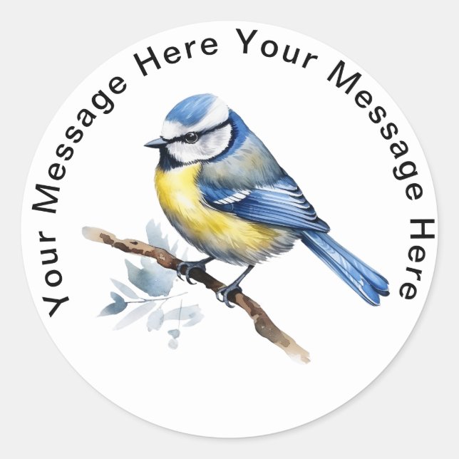 Blue Tit Runder Aufkleber (Vorderseite)