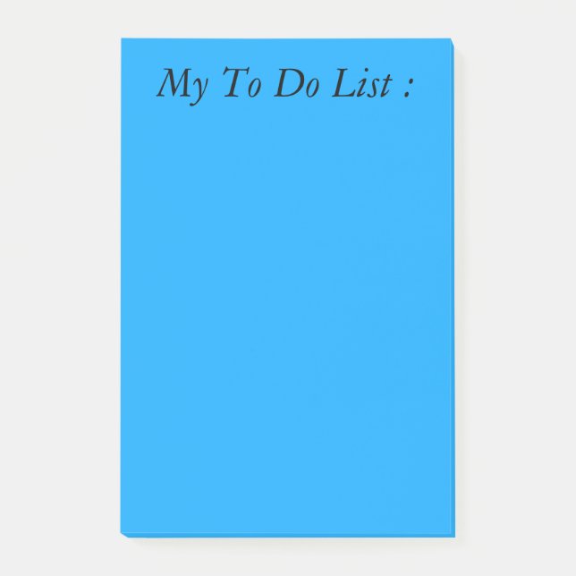 Blue To Do List Post-it Klebezettel (Vorderseite)