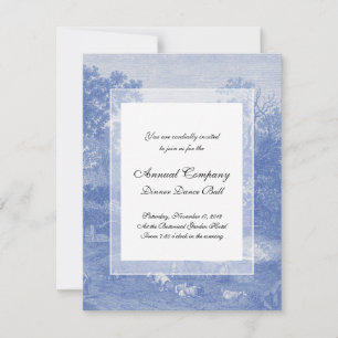 Blue Toil de Jouy French Country Shabby Elegance Einladung