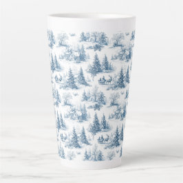 Blue Toile Christmas Pattern Milchtasse