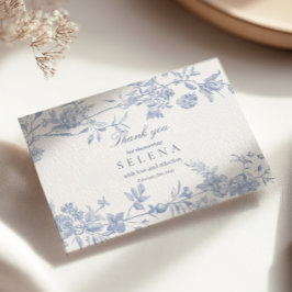 Blue Toile Dankeschön Card | Elegantes Brautparty Dankeskarte