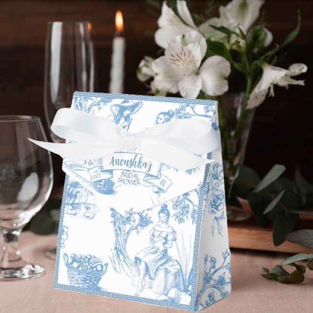 Blue Toile de Jouy Brautparty Geschenkschachtel (Von Creator hochgeladen)