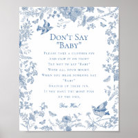 Blue Toile De Jouy Dont Say Baby Showspiel
