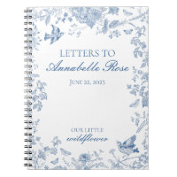 Blue Toile De Jouy Floral Letters to Birthday Girl