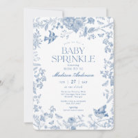 Blue Toile De Jouy French Floral Baby Sprinkle