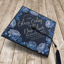 Blue Toile De Jouy Peony Glass Ceiling