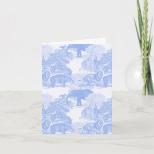Blue Toile Jungle Animals Safari Chinoiserie Karte