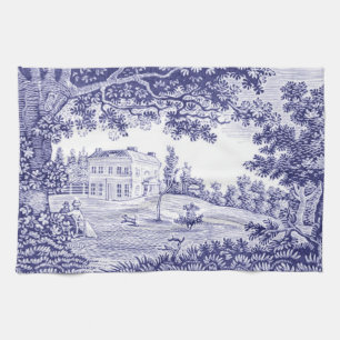 Blue Toile Kitchen Handtuch - französisches Landde