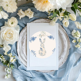 Blue Toile Oaster Runder Aufkleber