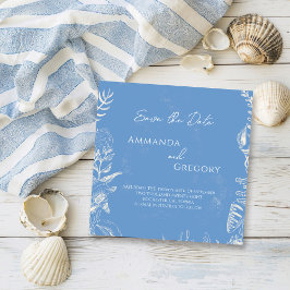 Blue Toile Ocean Thema Hochzeit Speichern Sie das Save The Date