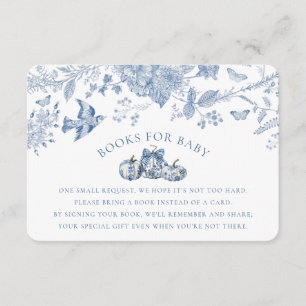 Blue Toile Pumpkin Books for Baby Invite Insert