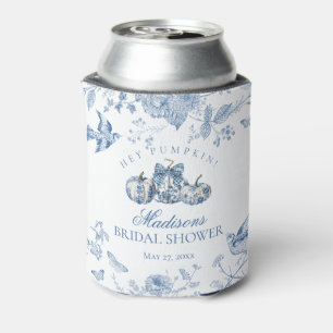 Blue Toile Pumpkin French Fall Floral Bridal Showe Dosenkühler