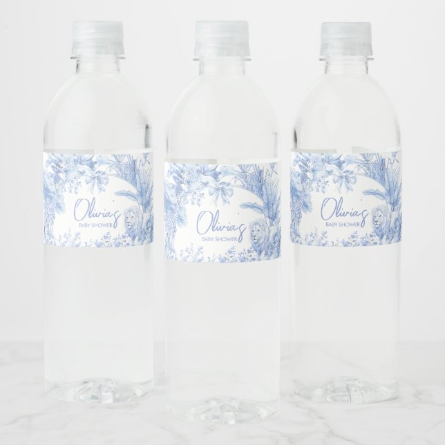 Blue Toile Safari Baby Dusche (Flaschen)
