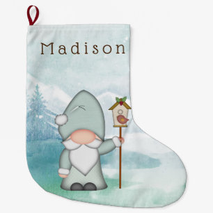 Blue Tomte Gnome Großer Weihnachtsstrumpf