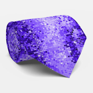 Blue Tones Disco Glitzer Print Krawatte