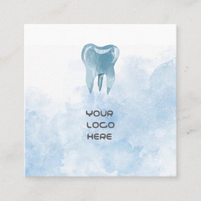 Blue Tooth Dentis Business Card Quadratische Visitenkarte (Vorderseite)