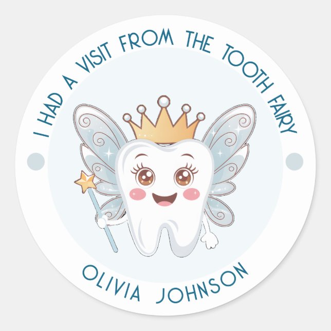 Blue Tooth Fairy Runder Aufkleber (Vorderseite)