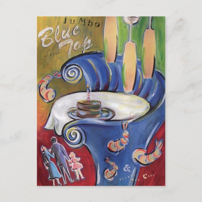 Blue Top Postkarte (Vorderseite)