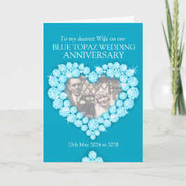 Blue Topaz 4. Hochzeitstag Ehefrau Fotokarte Karte