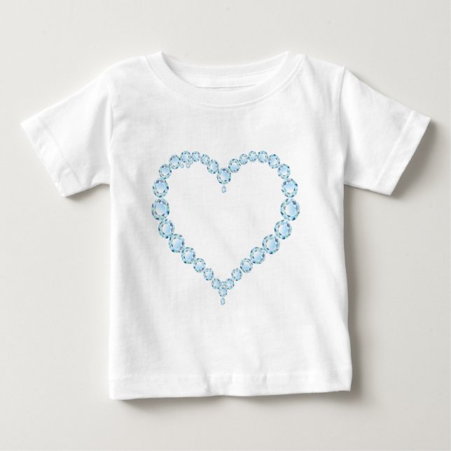 Blue Topaz Gem Herz Baby T-shirt (Vorderseite)