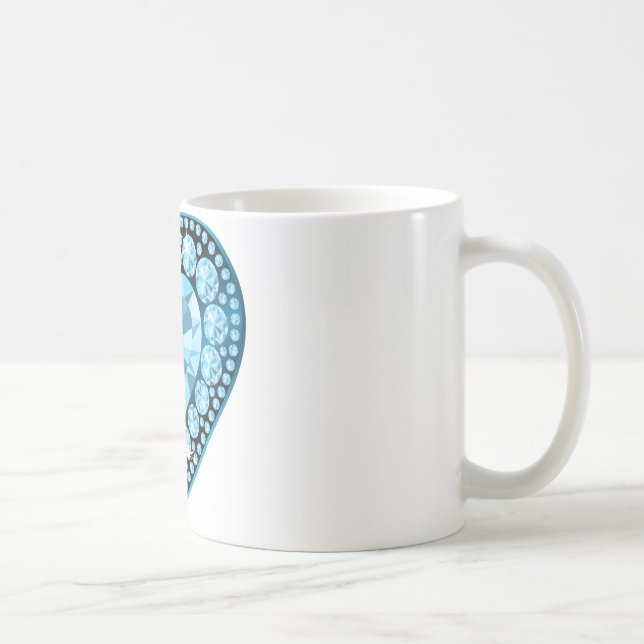 Blue Topaz Gem Herz Kaffeetasse (Rechts)