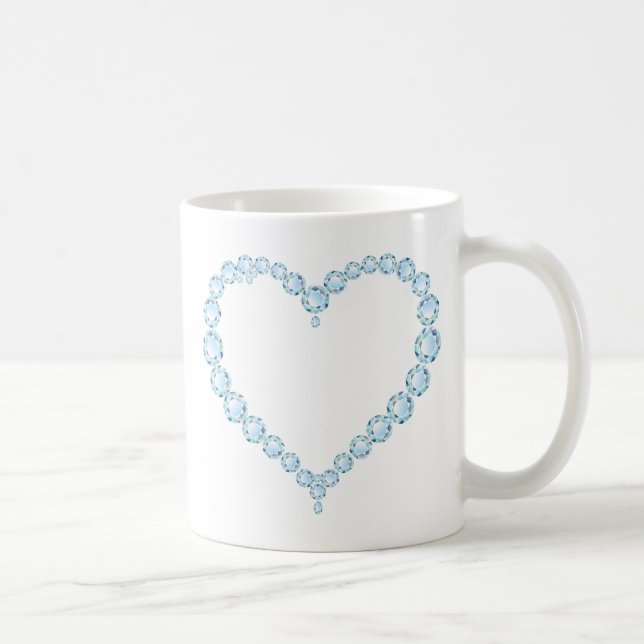 Blue Topaz Gem Herz Kaffeetasse (Rechts)