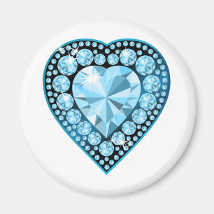 Blue Topaz Gem Herz Magnet