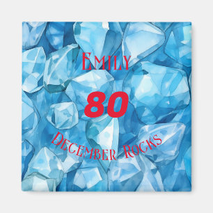Blue Topaz-Thema Dezember Geburtstagsfeier Magnet