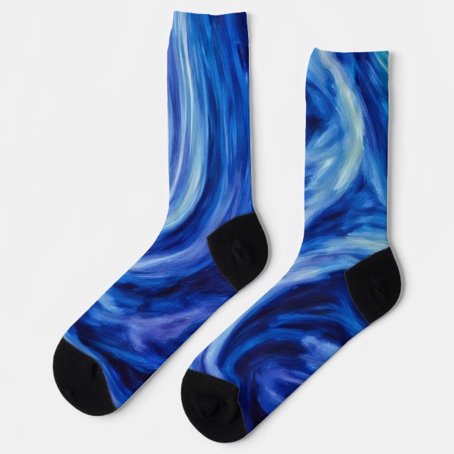 Blue Tornado Wind Kunst, Dichtung und Musik Socken (Linkes Detail)
