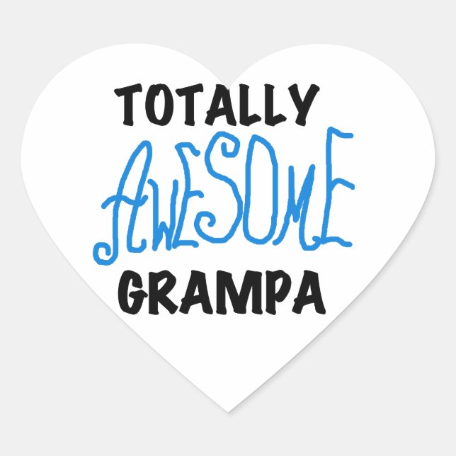 Blue Total Phantastisch Grampa T - Shirt und Gesch Herz-Aufkleber (Vorderseite)