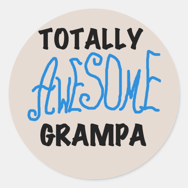 Blue Total Phantastisch Grampa T - Shirt und Gesch Runder Aufkleber (Vorderseite)