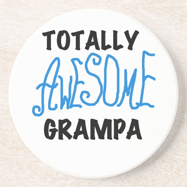 Blue Total Phantastisch Grampa T - Shirt und Gesch Sandstein Untersetzer (Vorne)