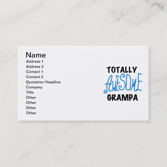 Blue Total Phantastisch Grampa T - Shirt und Gesch Visitenkarte (Vorderseite)