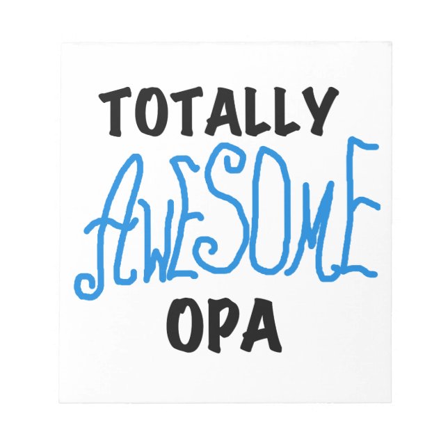 Blue Total Phantastisch Opa T - Shirt und Geschenk Notizblock (Vorderseite)